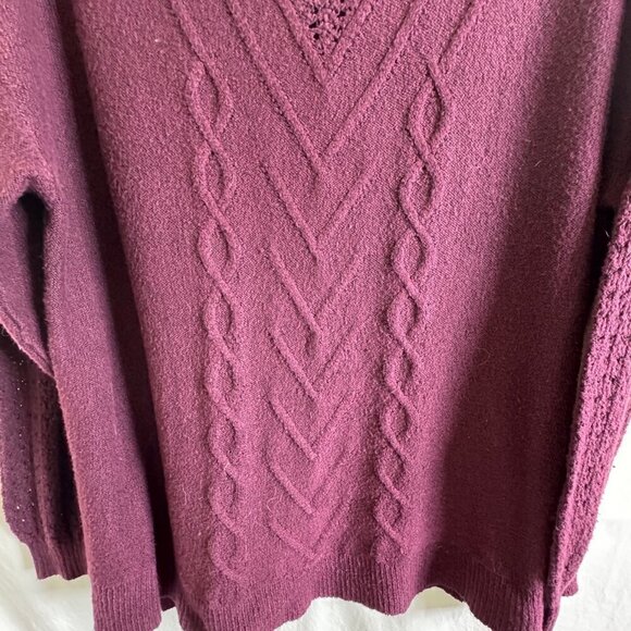 Women's SZ 2X Lucky Brand Relaxed Crewneck Pullover Sweater Open Detailed Knit * - Picture 3 of 9